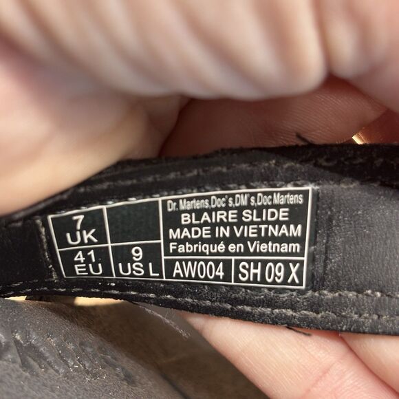 DR MARTENS US 9 Black Blaire Slide 3-Strap Platform SANDALS Shoes - Picture 8 of 8